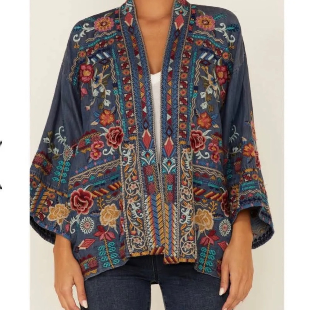 NWT Johnny Was - Eliona Open-Front Crop Kimono